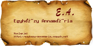 Egyházy Annamária névjegykártya