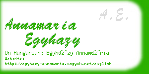 annamaria egyhazy business card